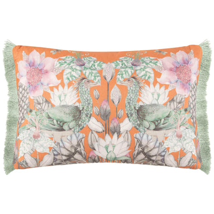 Acanthis Printed Feather Cushion Rust