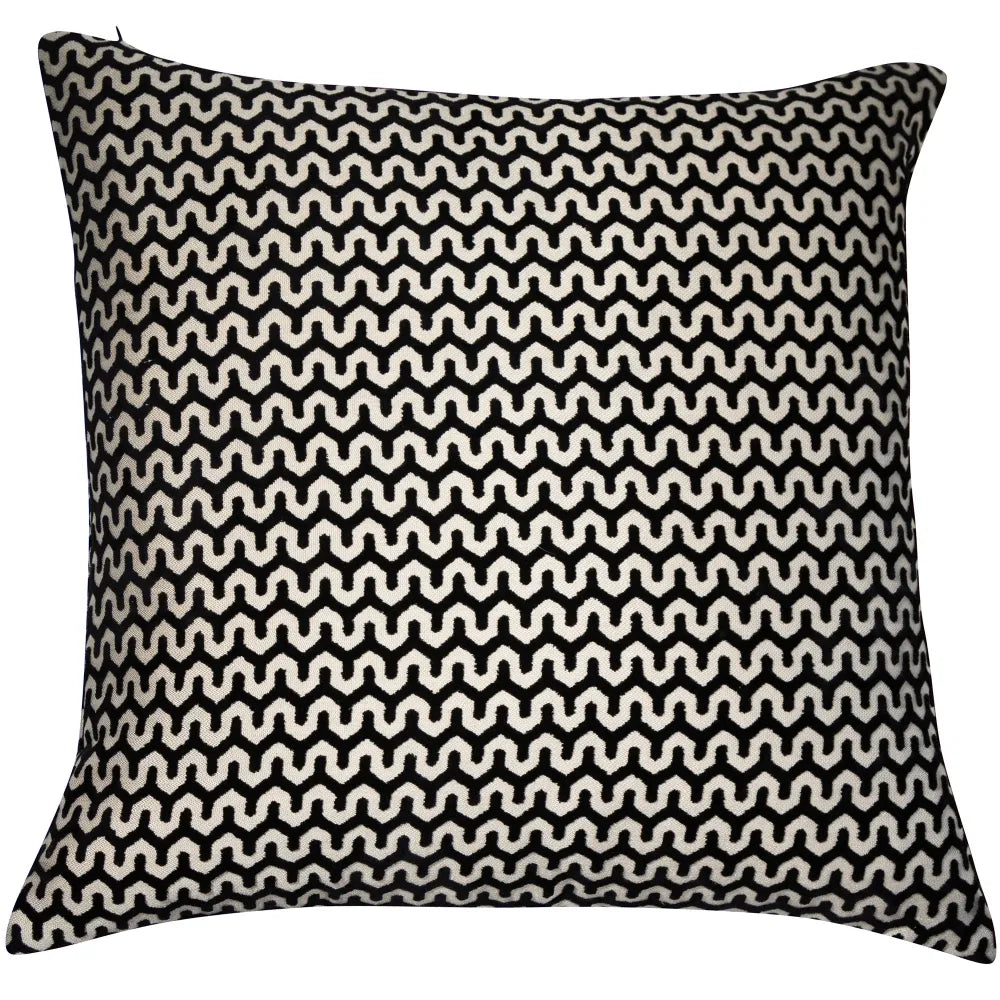 Velvet Cushion Cover &amp; Inner - Wave Black (43x43)