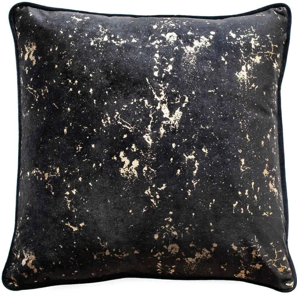 Velvet Cushion Cover &amp; Inner - Shimmer Black Gold (45x45)