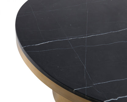 Camden round coffee table – black marble