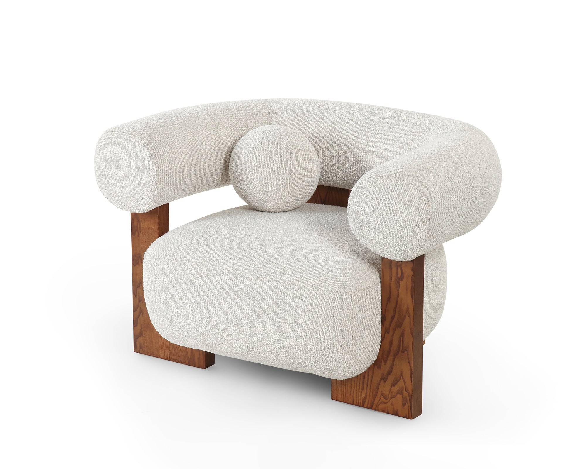 Epic occasional chair – boucle sand &amp; classic brown