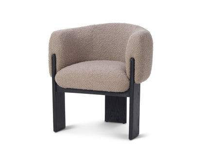 Lucca dining chair – beverly boucle espresso grey &amp; matt black oak