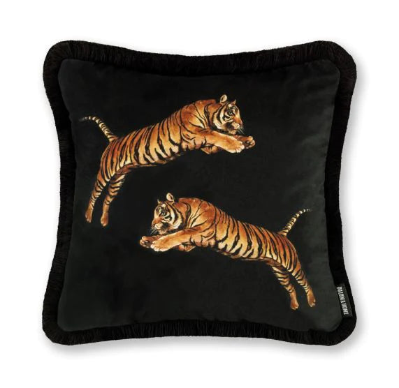 Pouncing Tigers Cushion Black, Paloma Home
