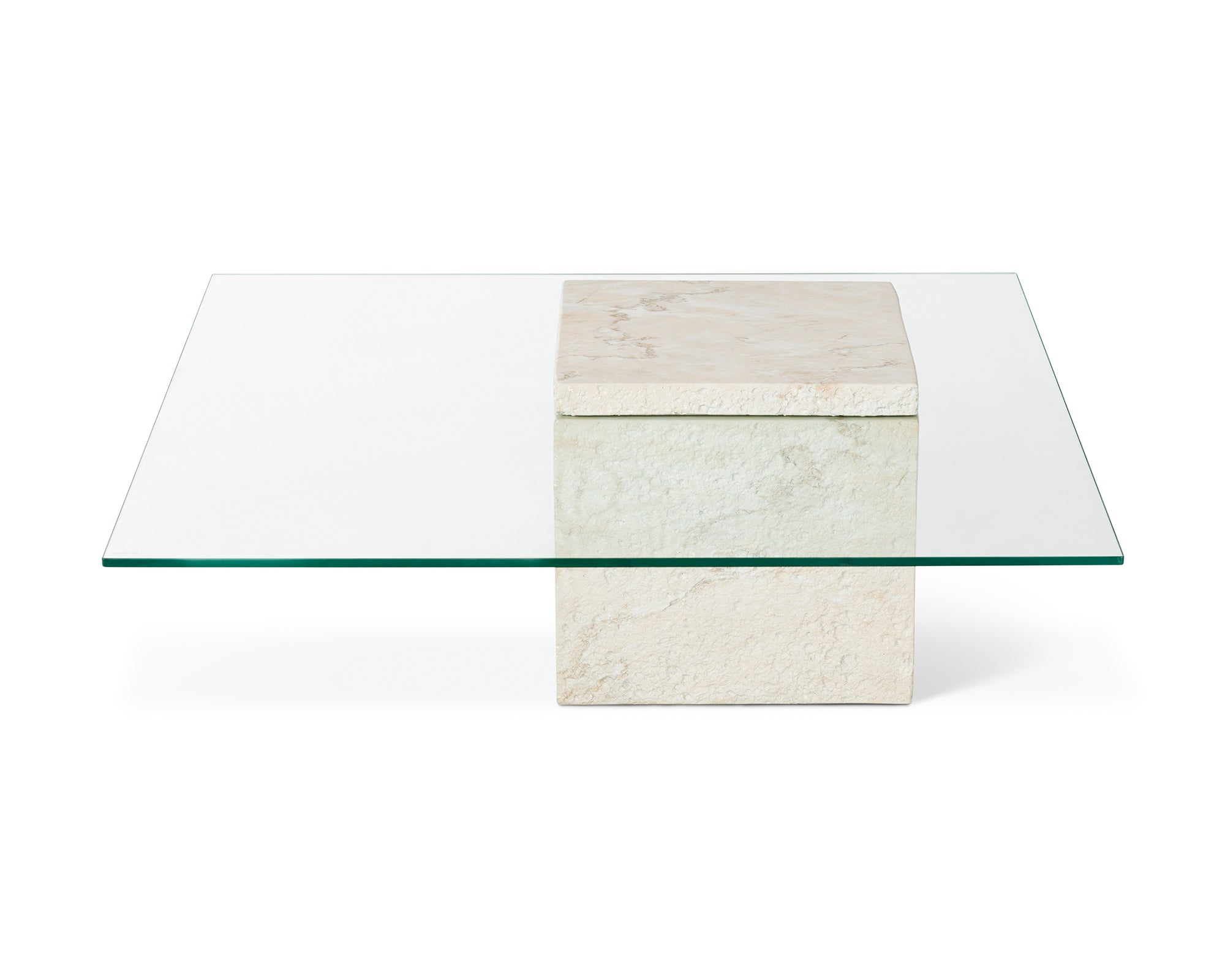 Rock coffee table  – Beige Faux Marble