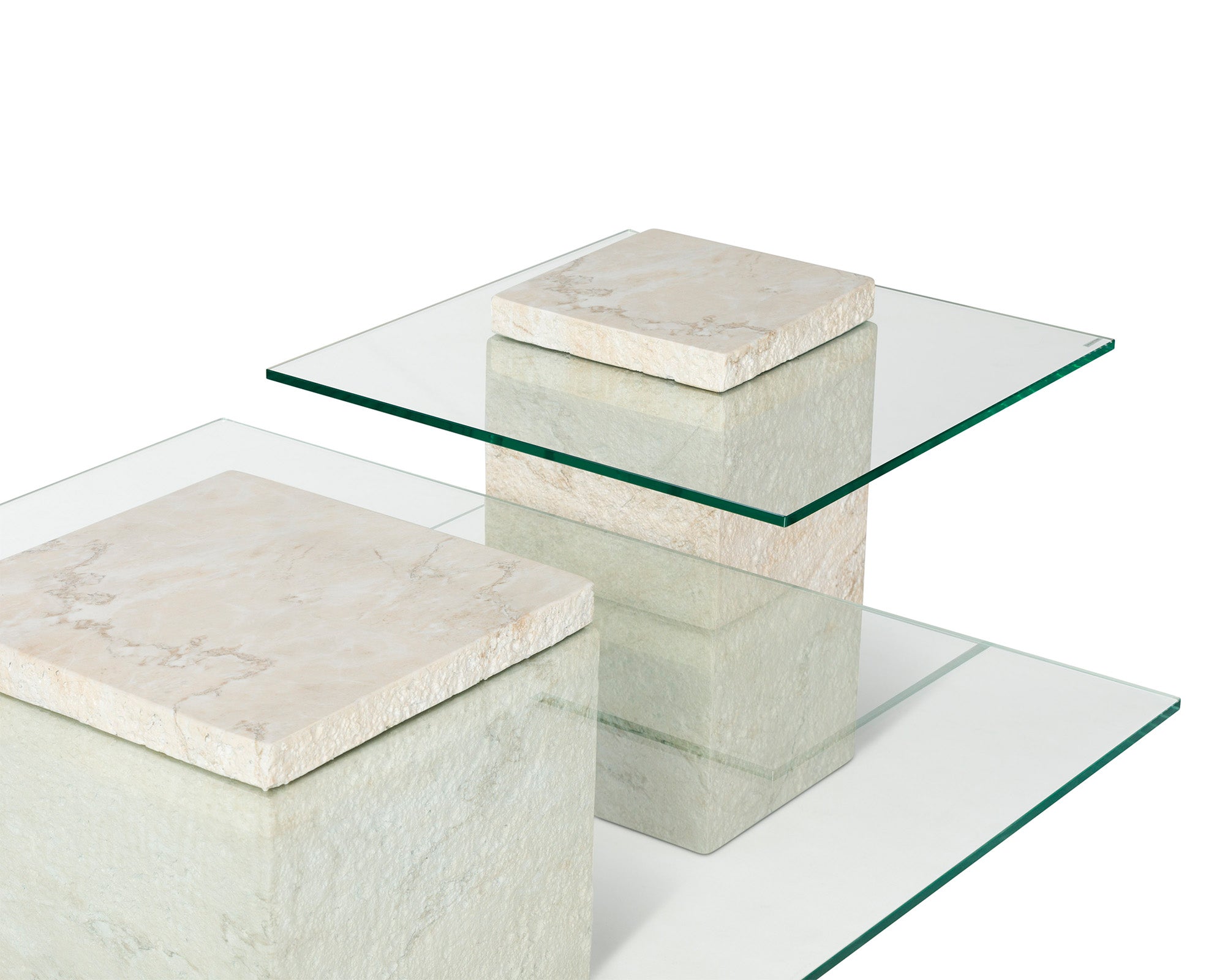 Rock coffee table  – Beige Faux Marble